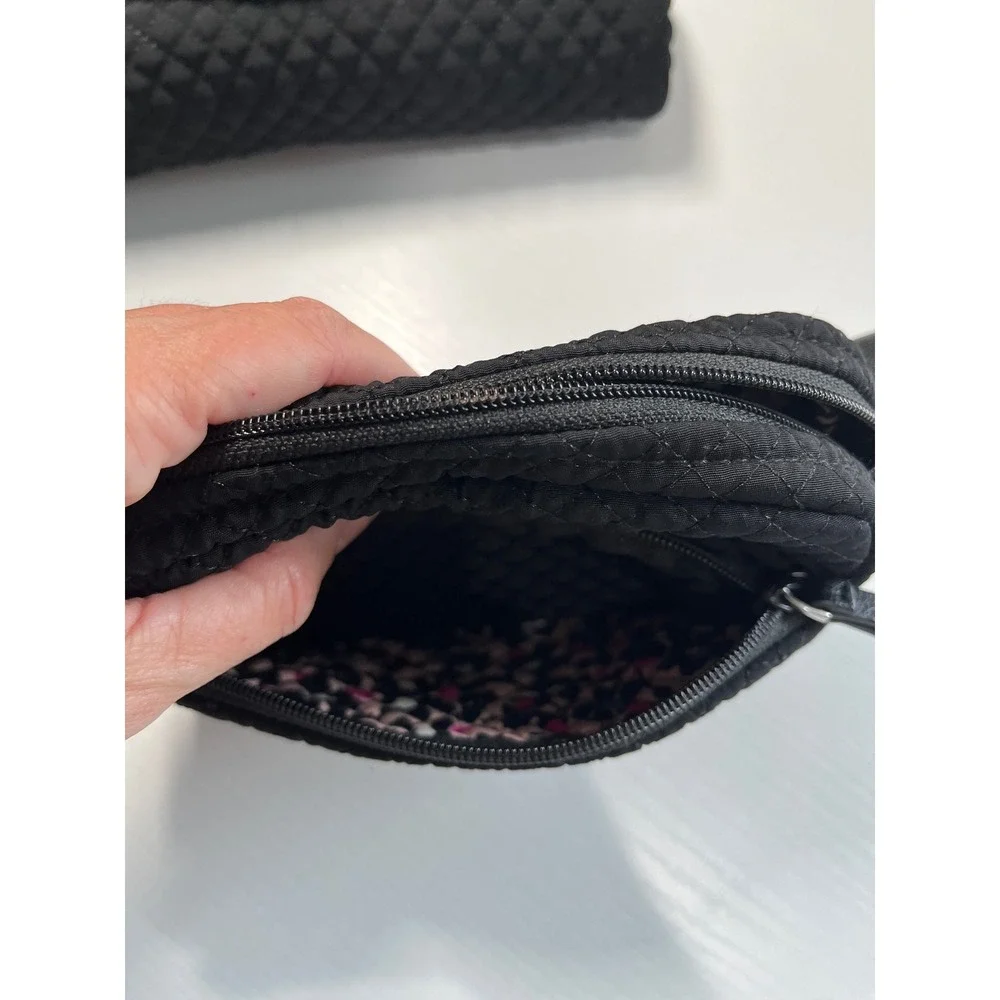 Vera Bradley Black Quilted Cosmetic Bag Set